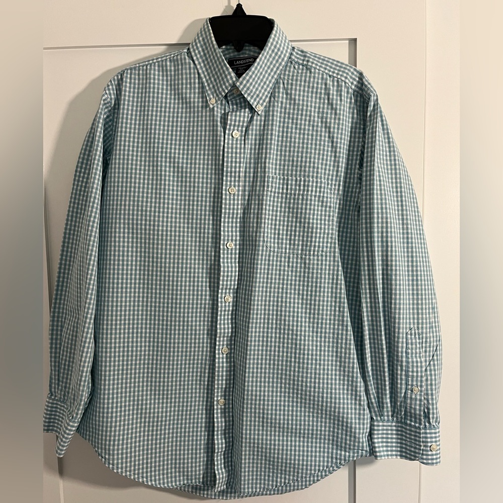 Lands' End Long Sleeve Men's 15.5 - 33 Tailored Fit